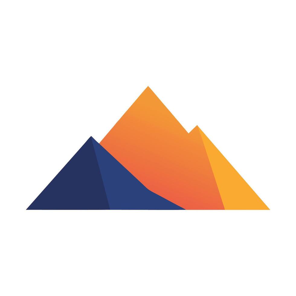 Geometric Mountain Range Illustration in Bold Colors for Modern Design or Outdoor Concepts vector