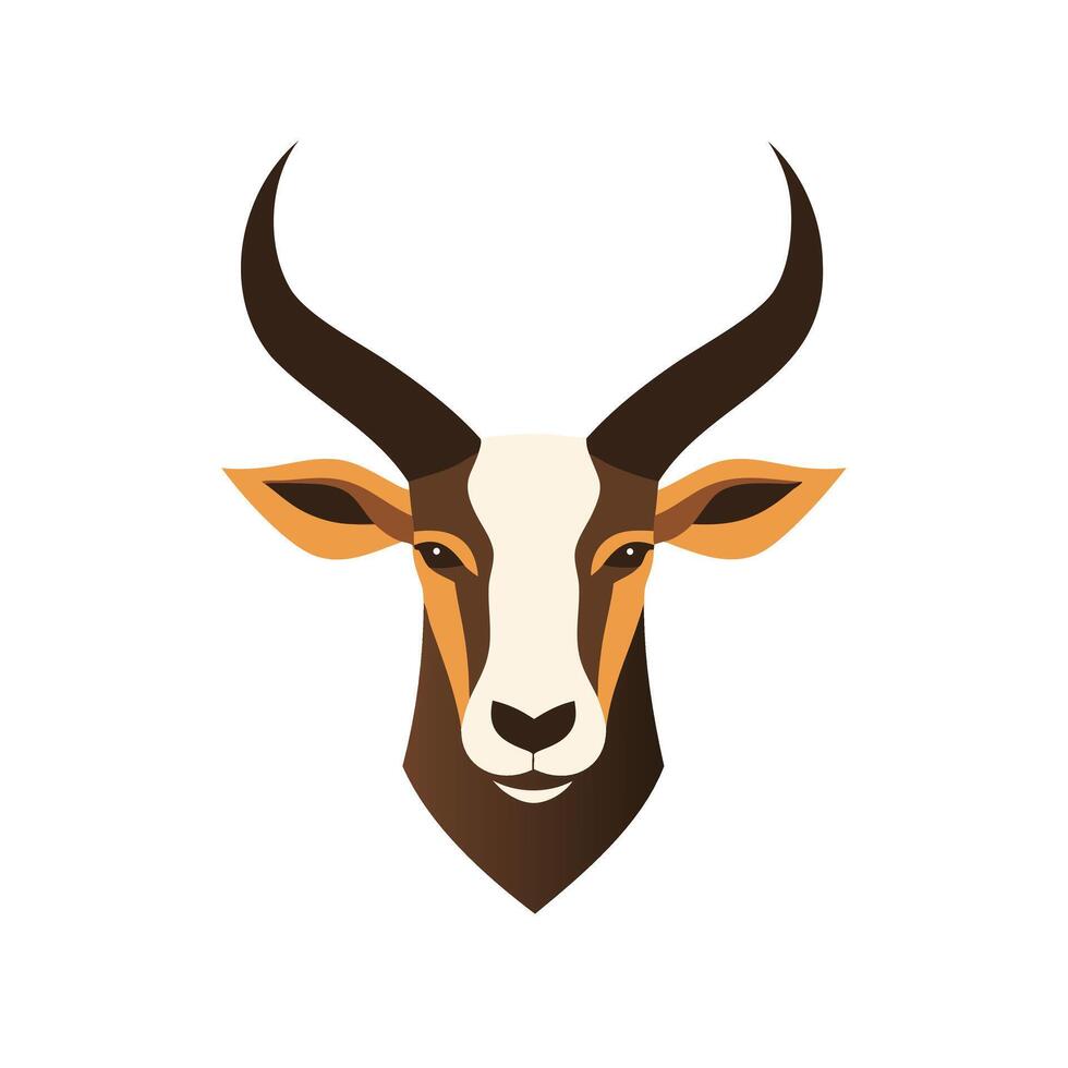 Elegant Impala Head Illustration for African Wildlife Art, Safari Concepts, or Graceful Branding vector