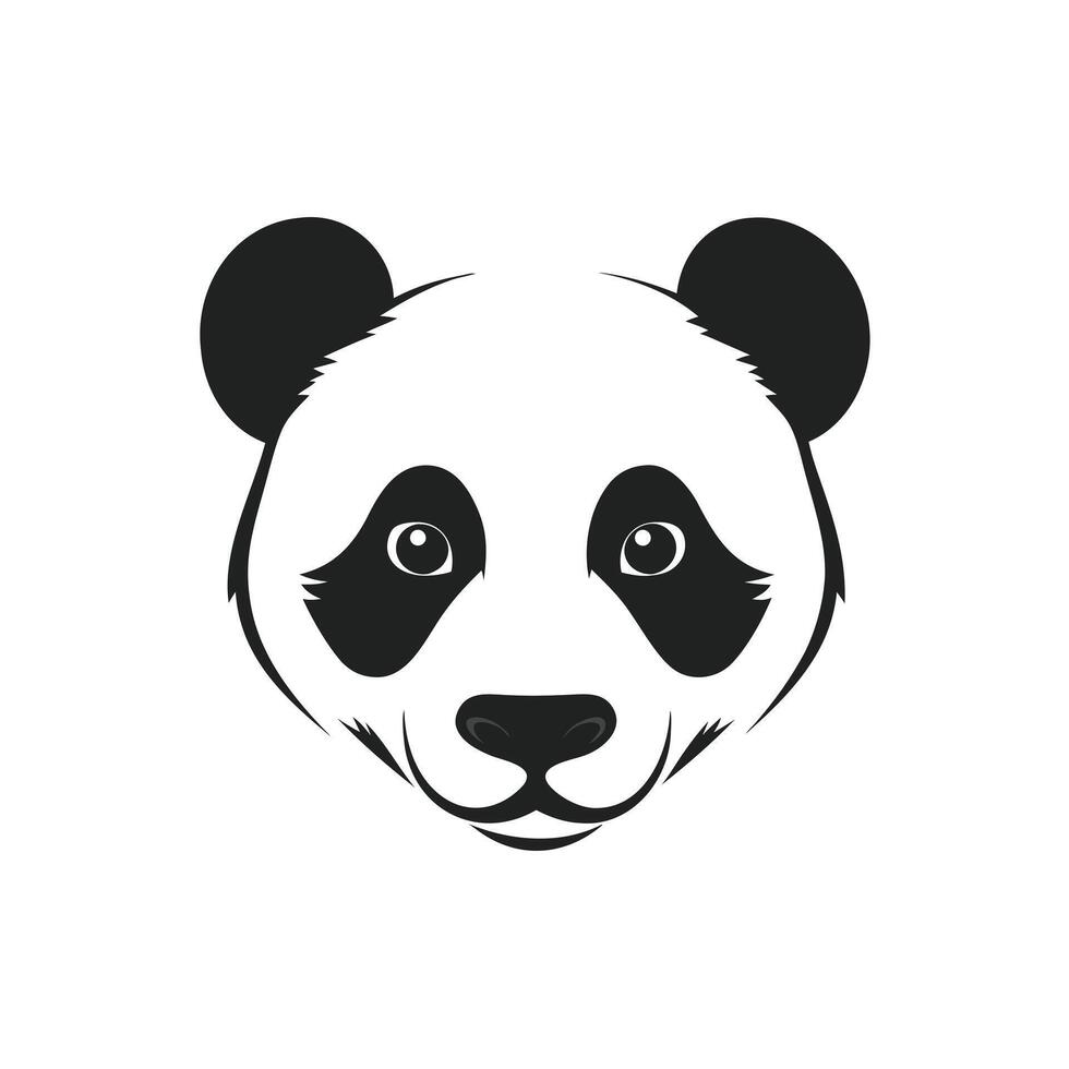 Minimalist Panda Head Illustration for Wildlife Awareness, Conservation Efforts, or Gentle Branding vector