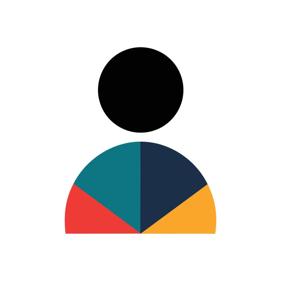 Abstract User Icon with Segmented Body for Profile Pictures or Modern Design vector