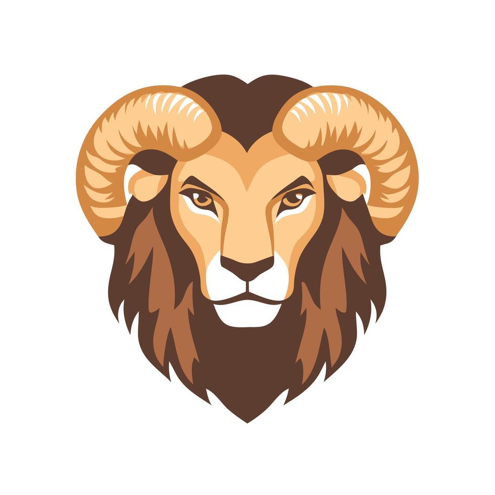 Powerful Aries Ram Head Illustration for Zodiac Sign, Astrological Themes, or Bold Branding vector