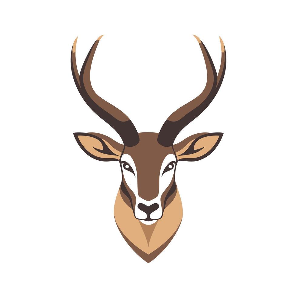 Graceful Gazelle Head Illustration for Wildlife Art, Safari Designs, or Elegant Branding vector