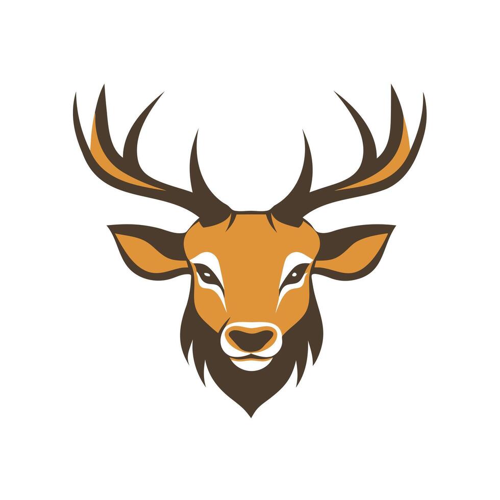 Majestic Deer Head with Antlers for Wildlife Illustration, Hunting Concepts, or Nature-Inspired Branding vector