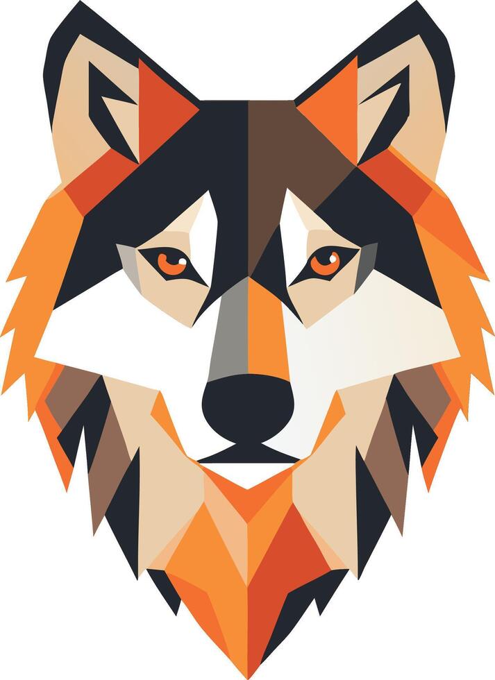 Polygonal Wolf Head Illustration for Modern Wildlife Art, Tech Branding, or Abstract Designs vector