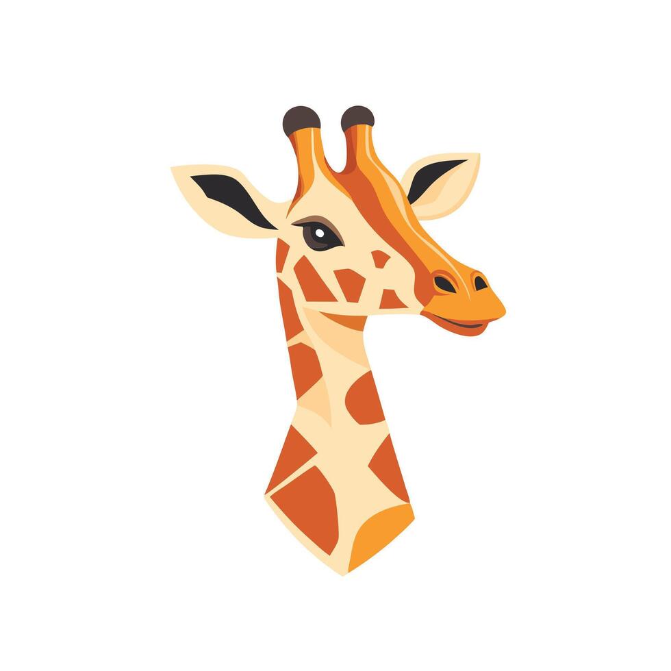 Gentle Giraffe Head Illustration with Patterned Neck for Wildlife Art, Educational Resources, or Calm Designs vector