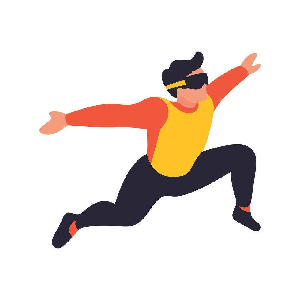 Energetic Leaping Person Illustration for Freedom, Joy, or Active Lifestyle Concepts vector