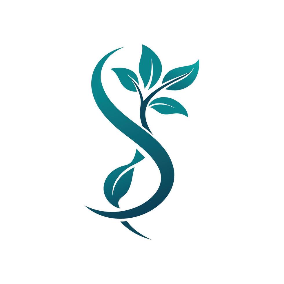 Elegant Sprout Illustration with Flowing Stem for Growth, Nature, or Wellness Concepts vector