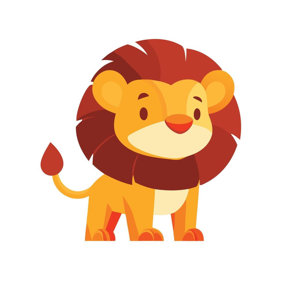 Cute Cartoon Lion Cub for Children's Books, Safari Themes, or Playful Designs vector