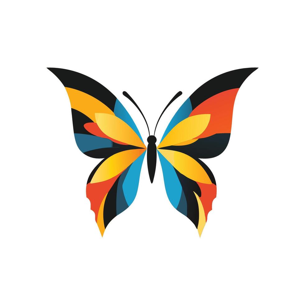 Colorful Abstract Butterfly Illustration for Nature Art or Vibrant Design vector