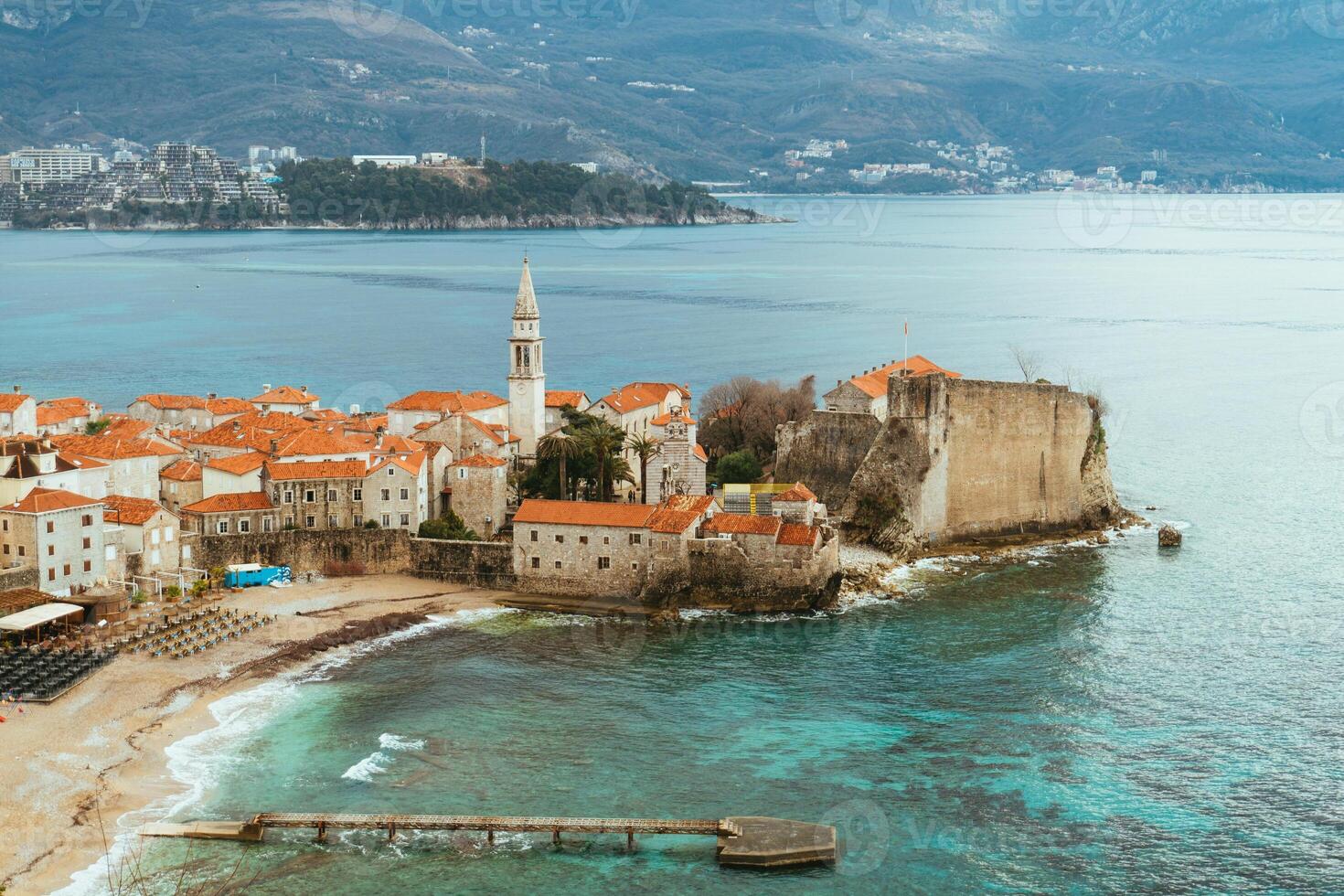 Coastal Village with Historic Architecture and Scenic Sea View photo