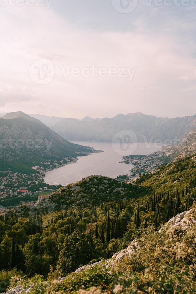 Bay of Kotor, surrounded by a high mountain range. Montenegro photo