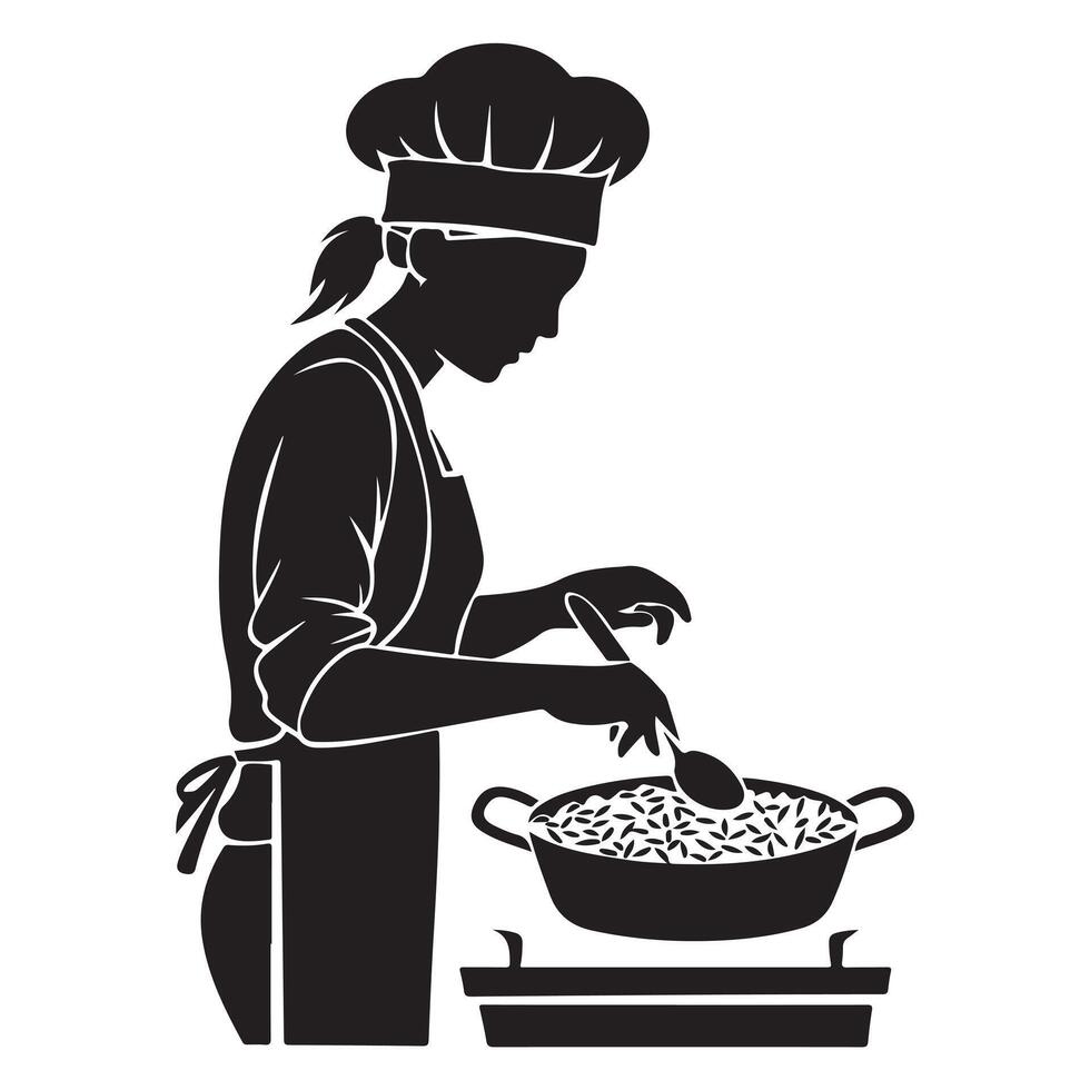 Home Cook Silhouette Design vector