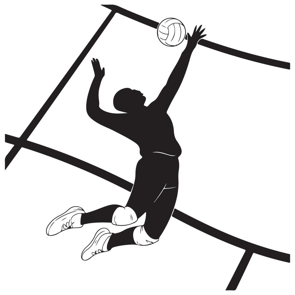 Volleyball Player Silhouette Illustration vector