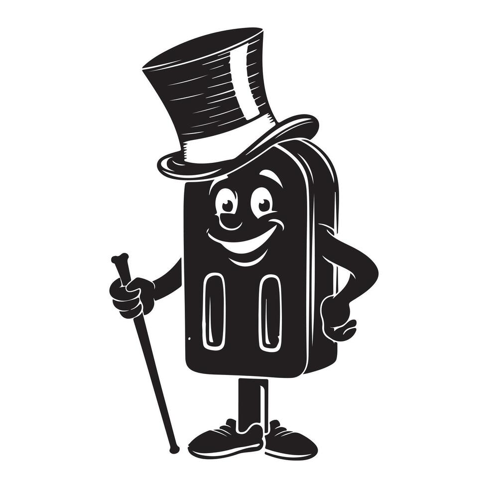 Ice Cream Lolly Silhouette with Smiling Face vector