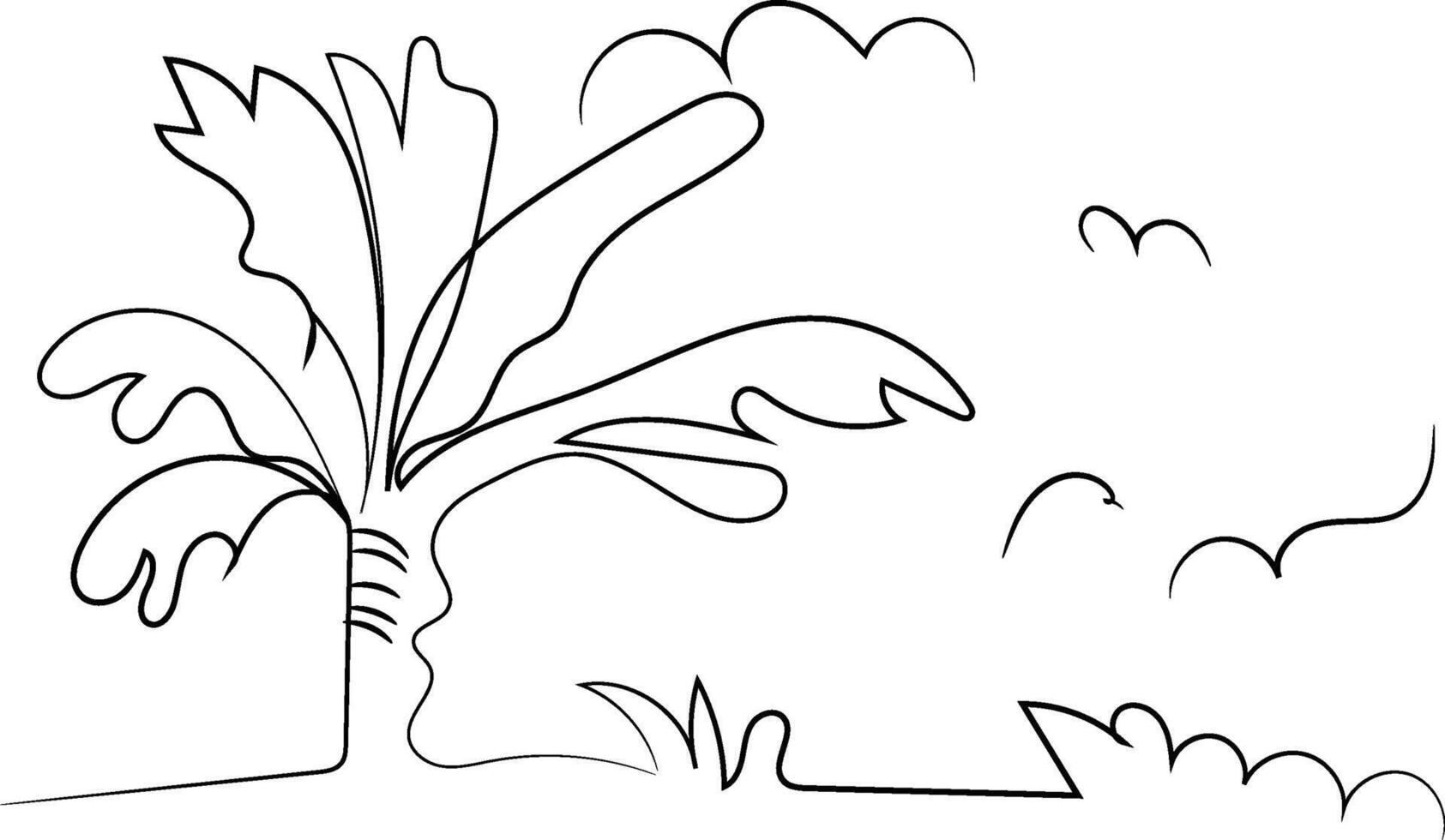 Surfboards by Palm Tree on Beach vector