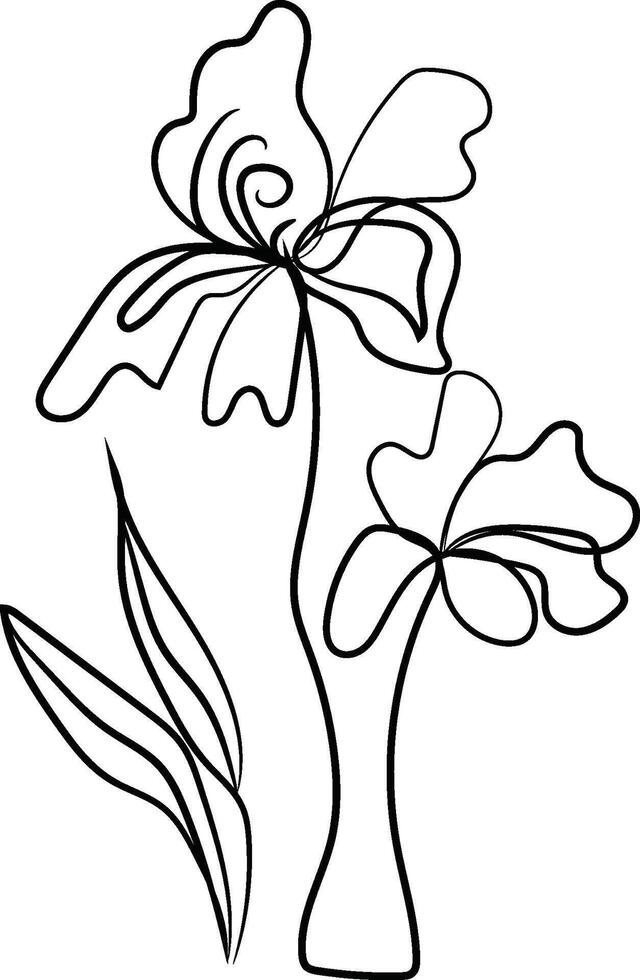 Abstract Line Art Floral Design Botanical design vector