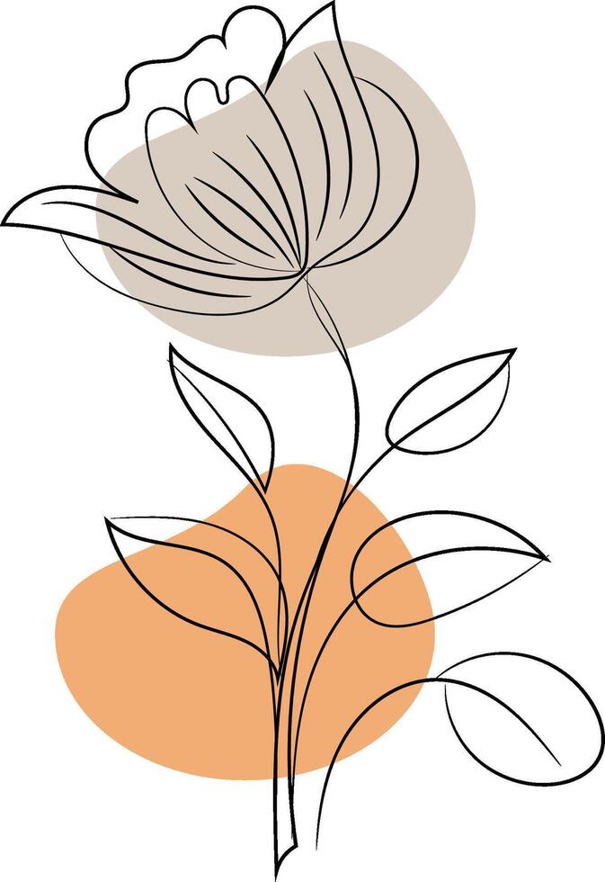 Flower with Beige and Orange Shapes vector