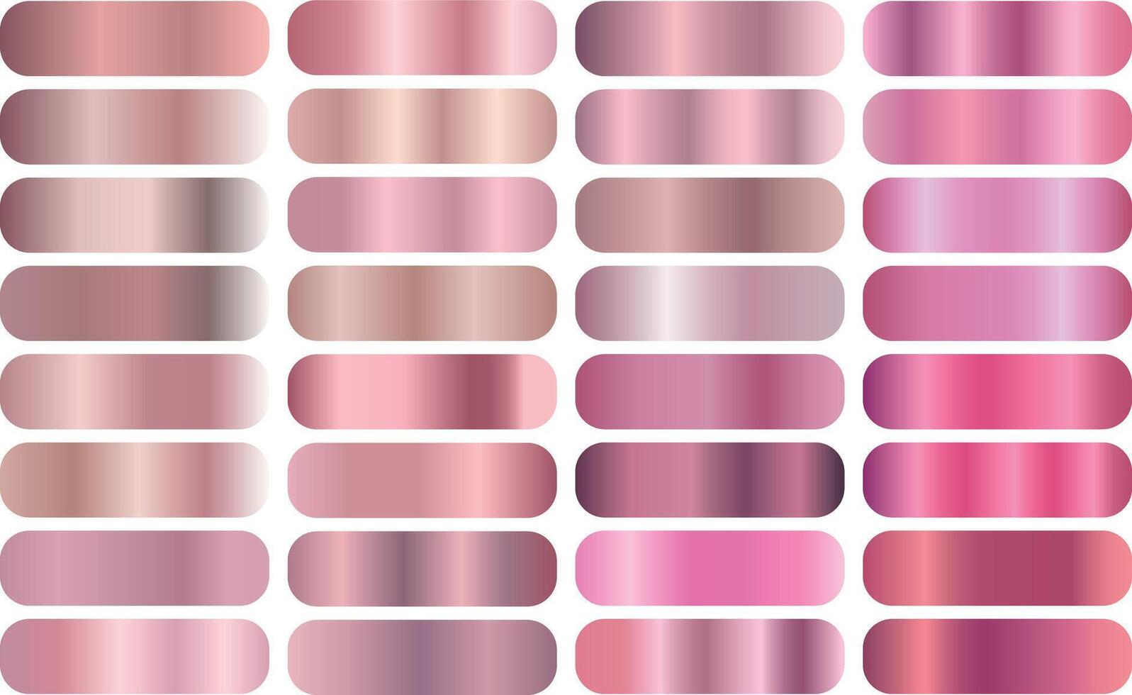 set of pink metallic gradients. vector
