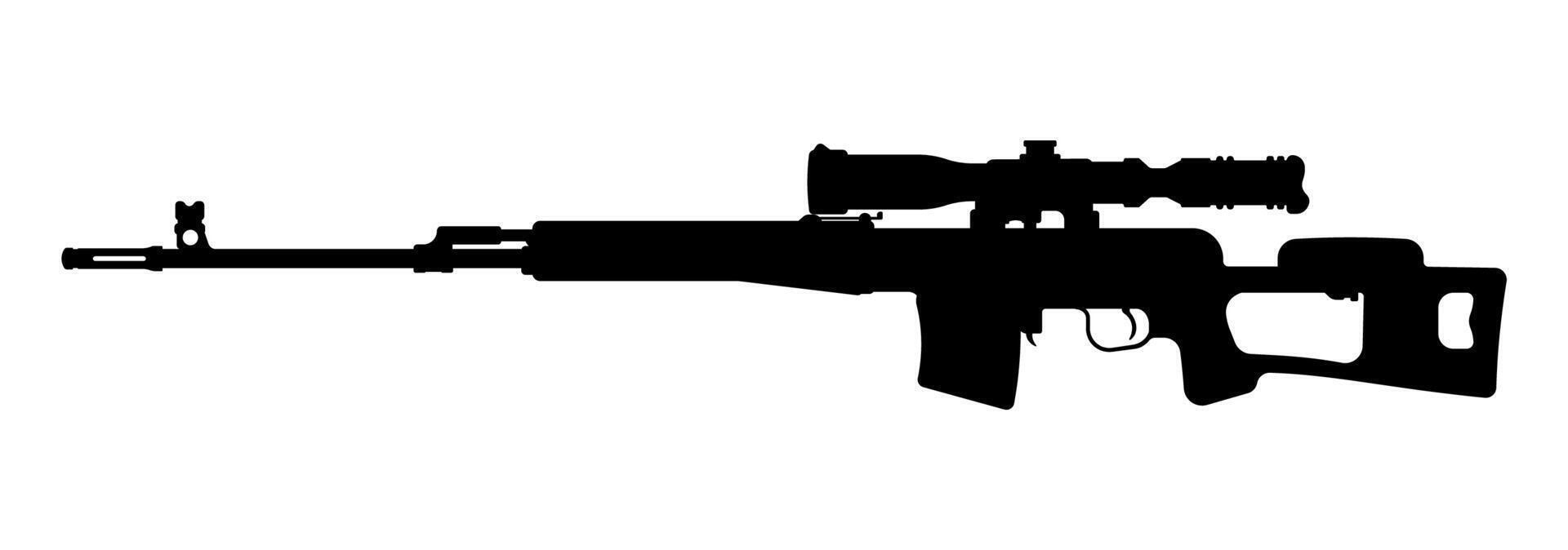 Sniper Rifle Outline. Isolated on a Plain White Canvas vector