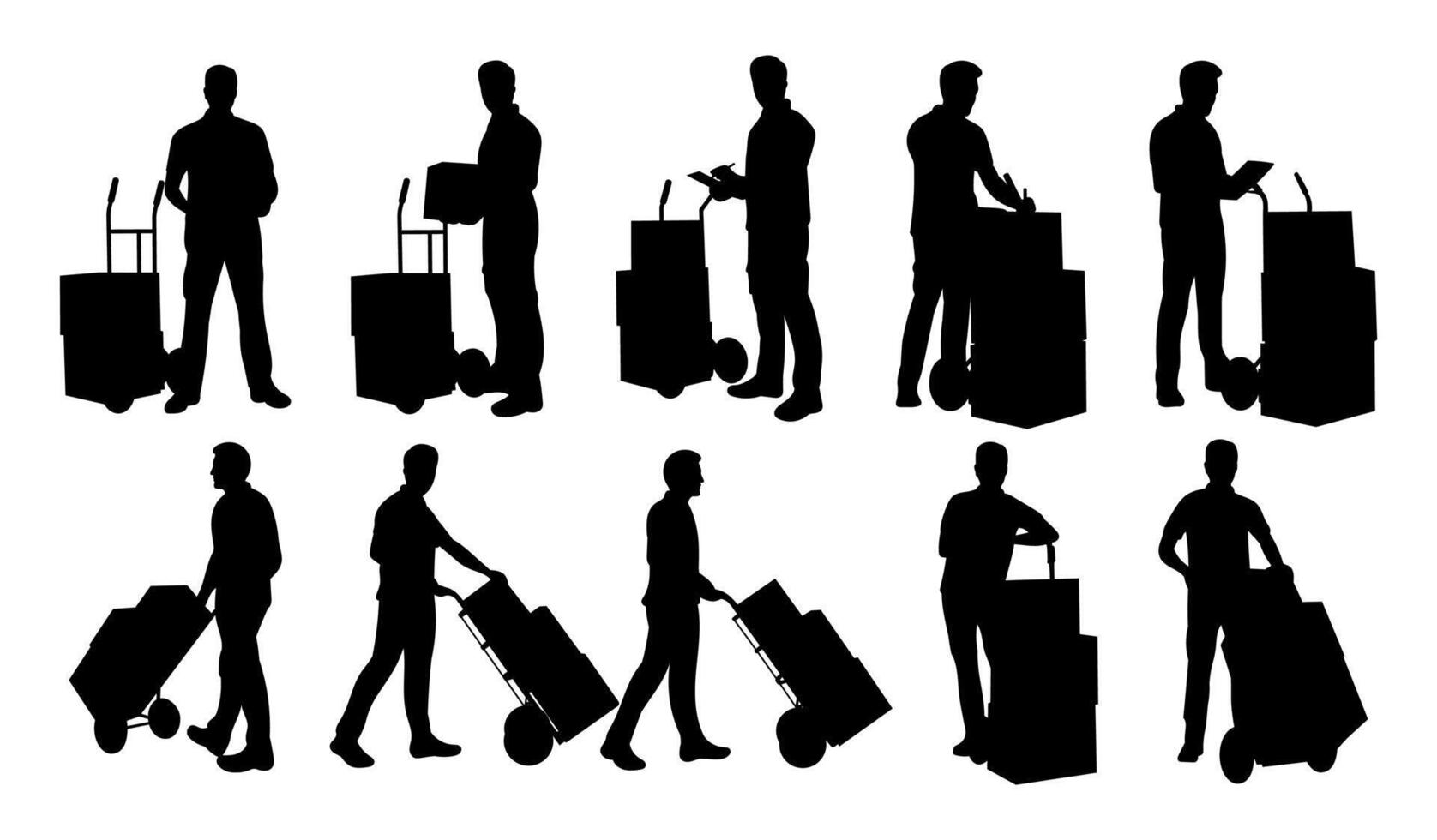 Delivery Man Silhouette. illustration vector