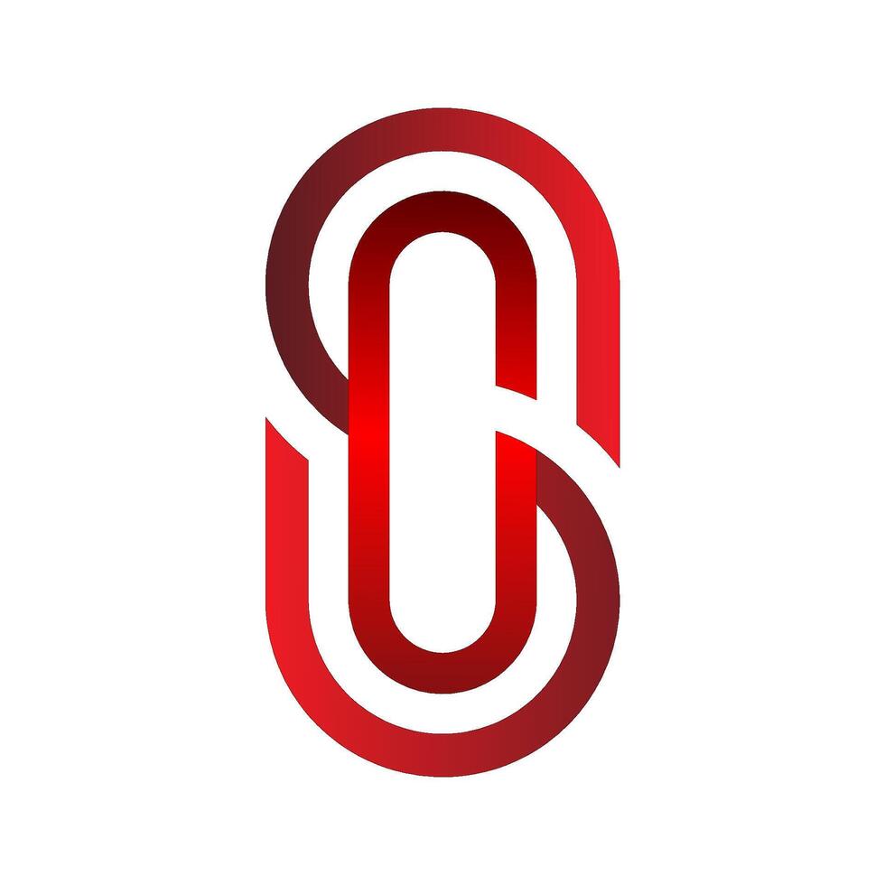 The letter o is made up of red and black lines vector