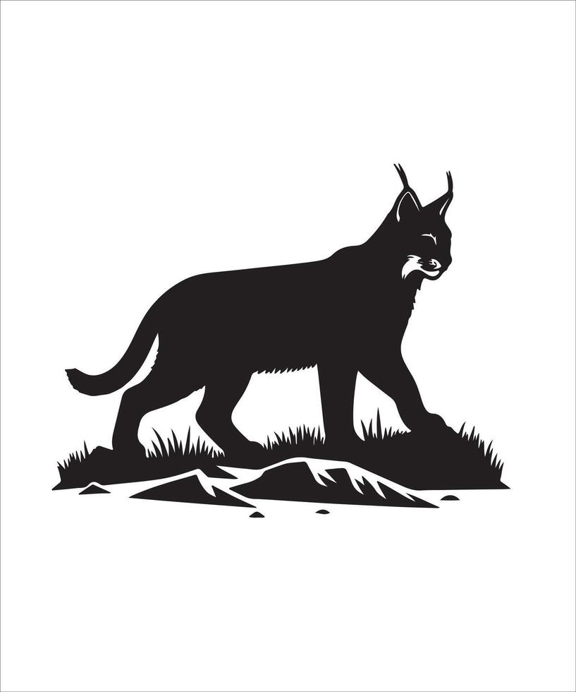 lynx silhouette logo vector