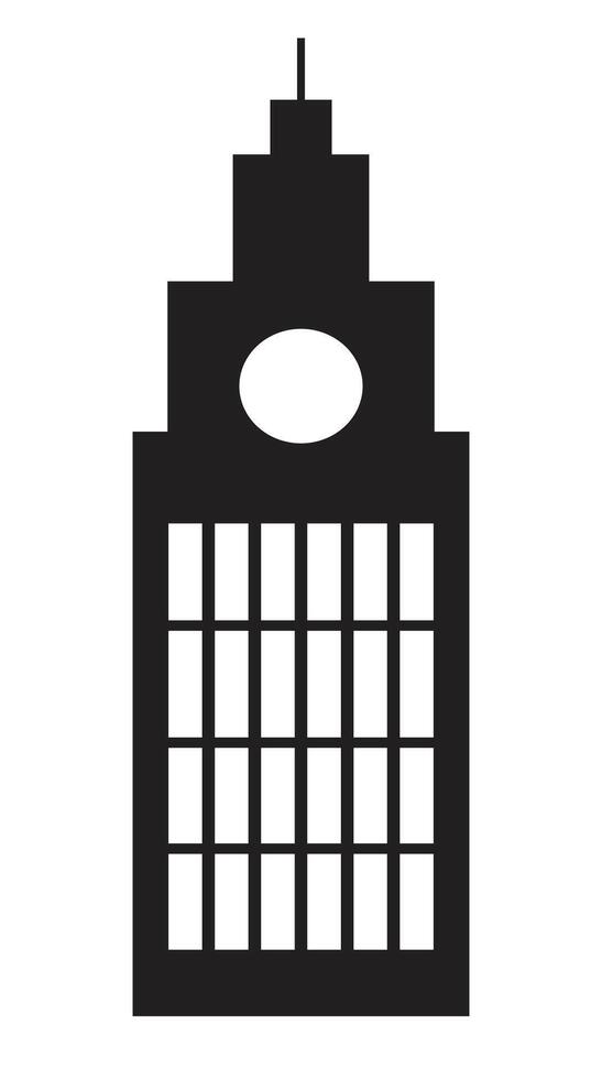 A black and white illustration of a building vector