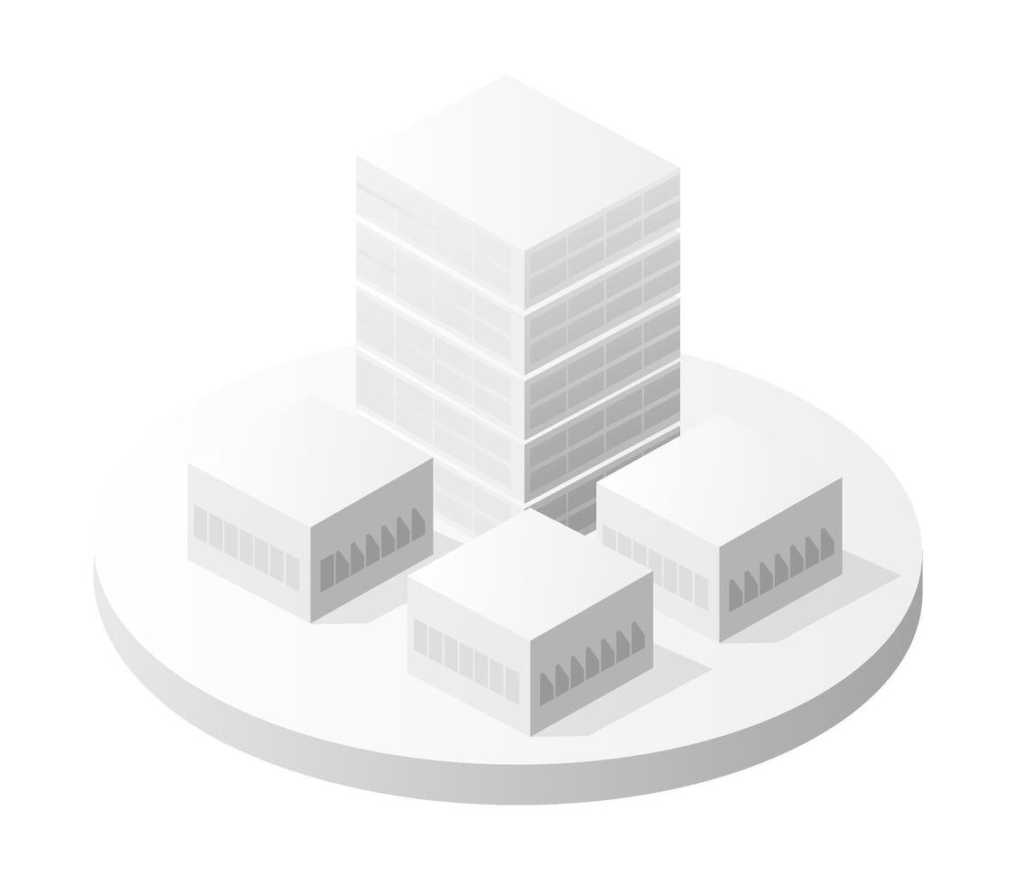 Isometric building icon illustration. vector