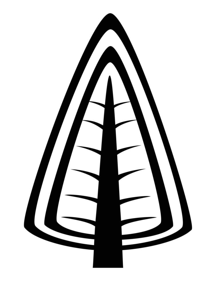 A black and white logo of a tree vector