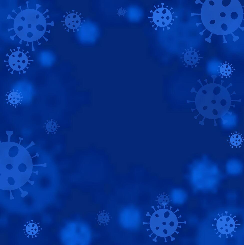 Blue background with coronavirus viruses vector