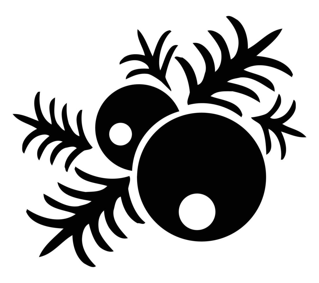 A black and white illustration of a pine tree vector