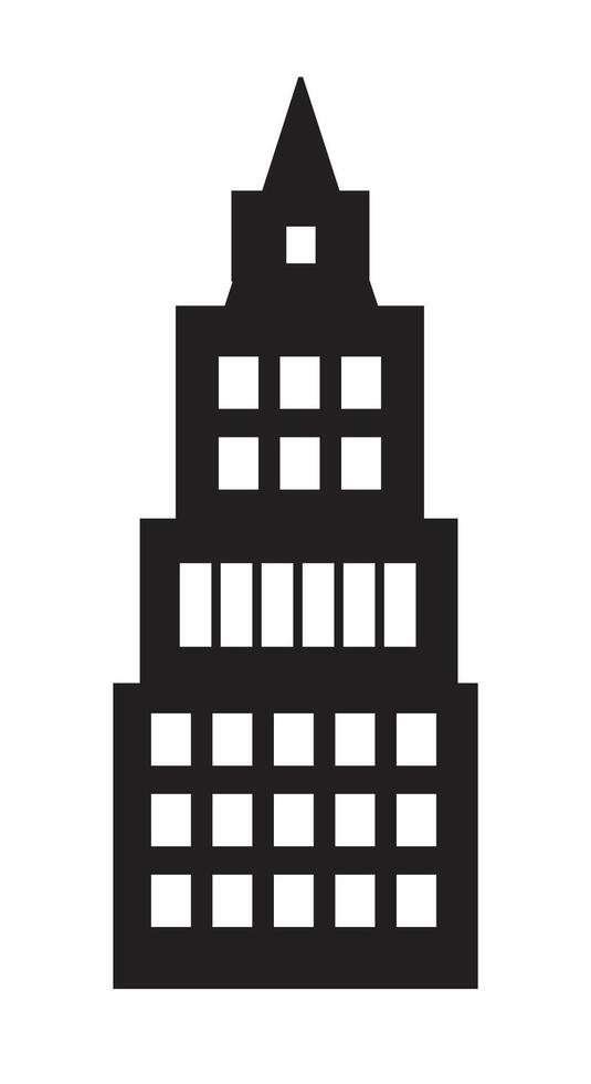 A black and white building icon on white background vector