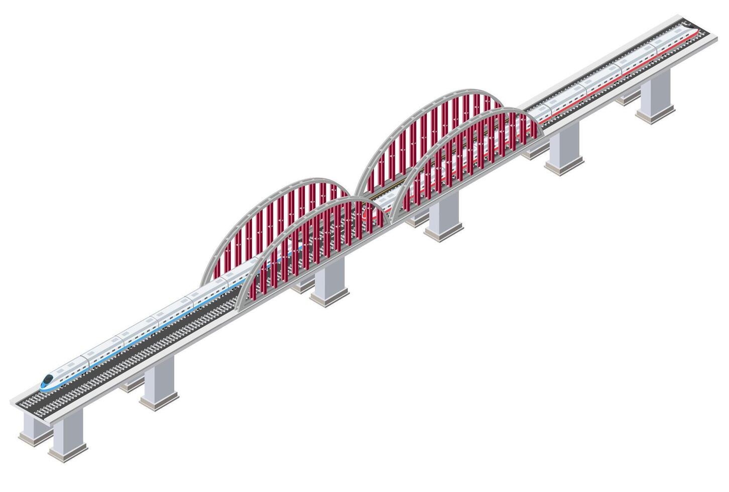 A train is traveling on a track with red and white stripes vector