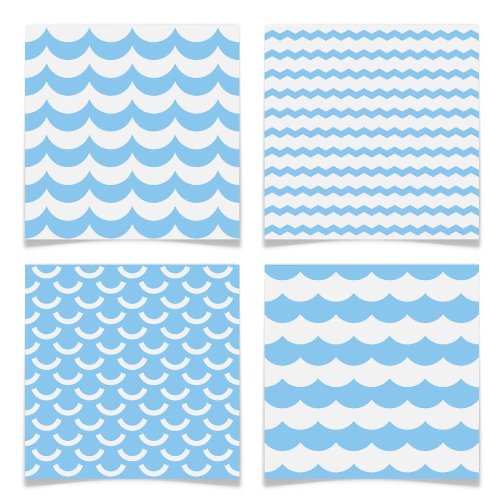 Set of Nautical and Sea Themed Seamless Patterns. vector