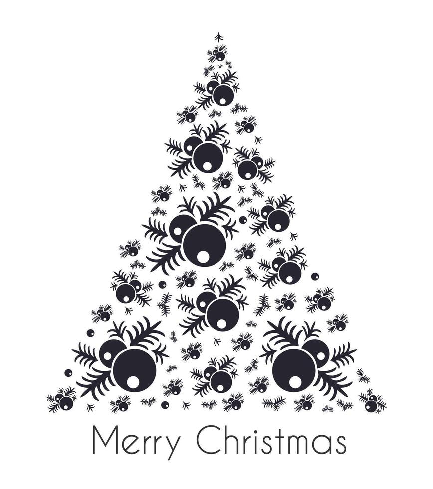 Christmas tree with snowflakes vector