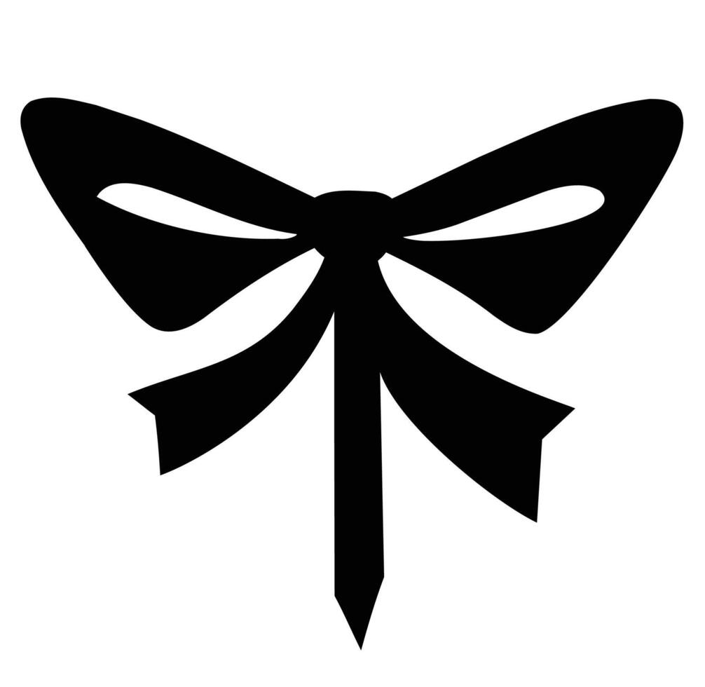 A black bow on a white background vector