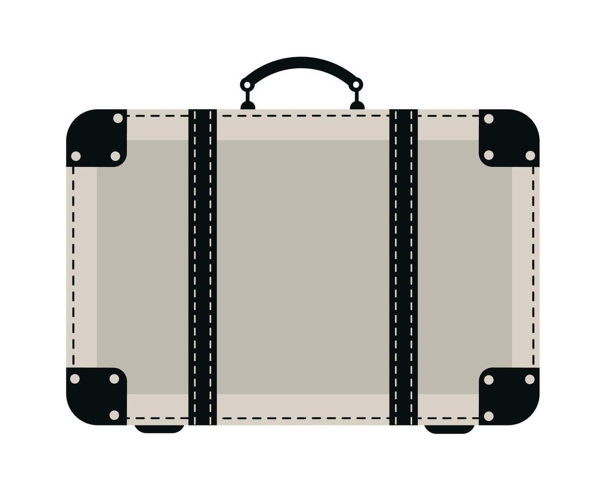 An old suitcase on a white background vector
