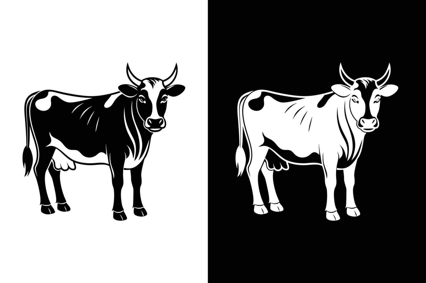 cow logo icon illustration design vector