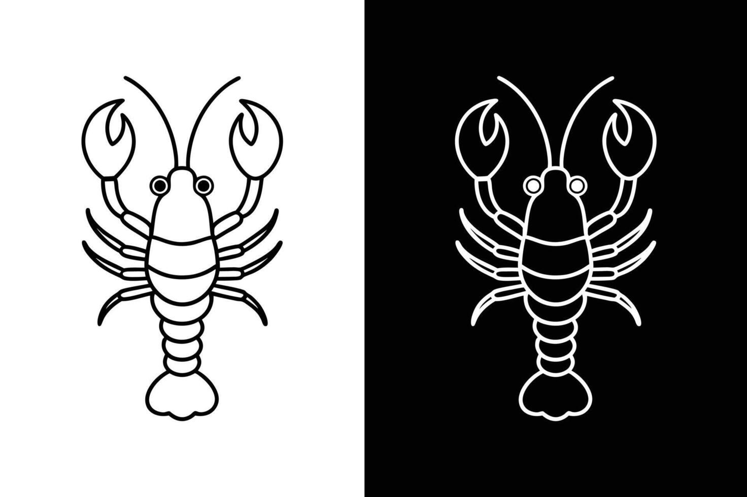 Lobster line icon or logo illustration design vector