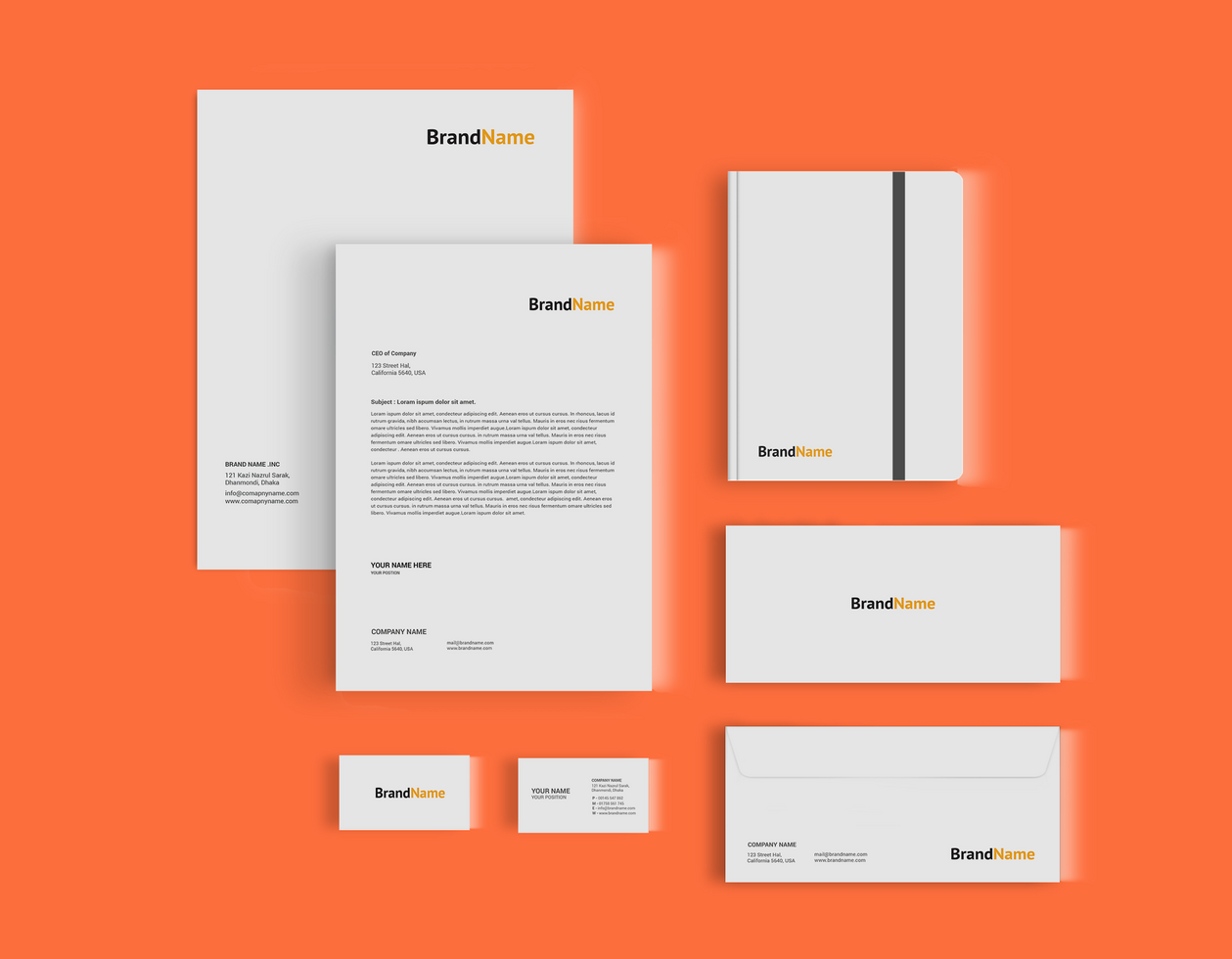 White Stationary Mockup Lettehead and Background psd