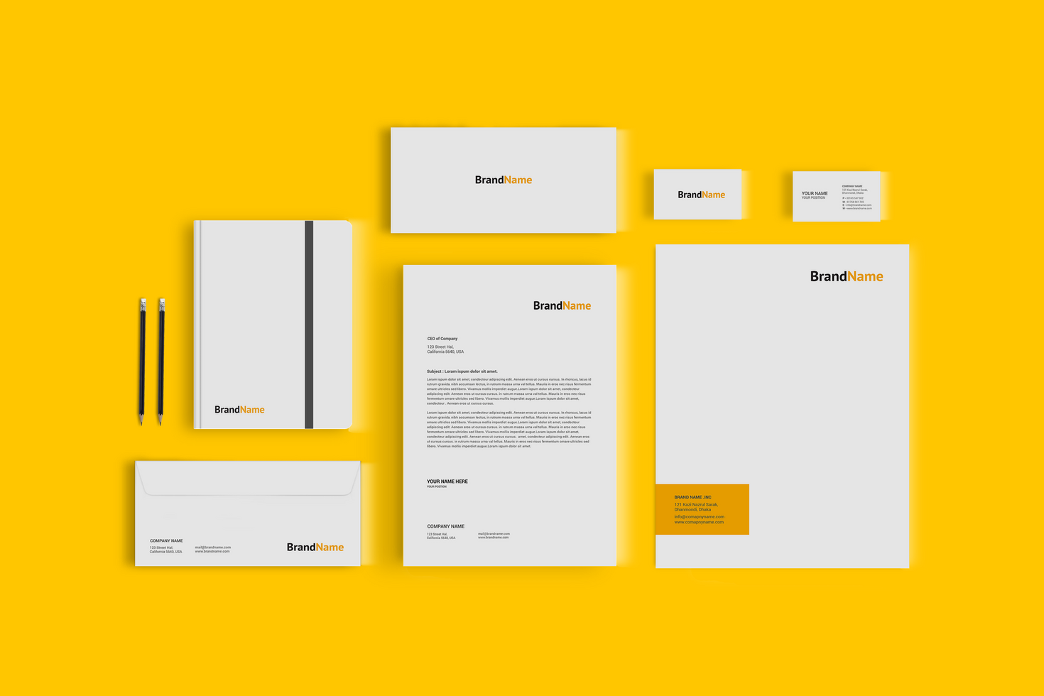 White Stationary Mockup Design psd