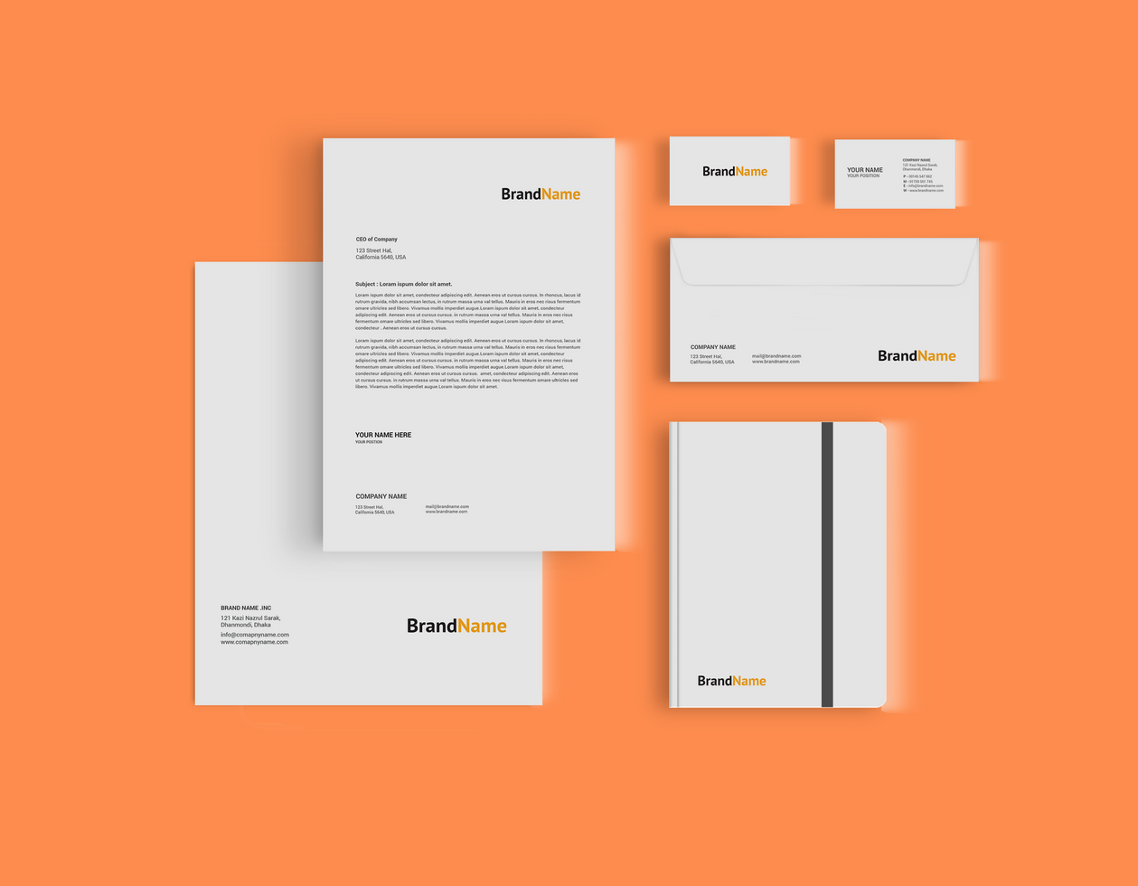 White Stationary Mockup Letterhead psd