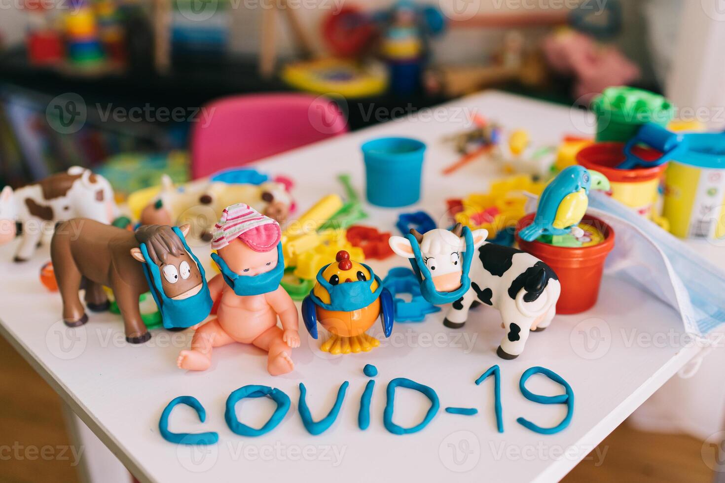 Engaging Playful Learning Set Featuring Toys and COVID19 Theme photo