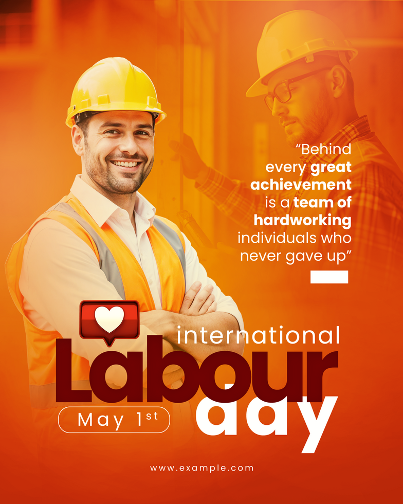 nternational Labour Day 1st May Social Media Post Portrait psd