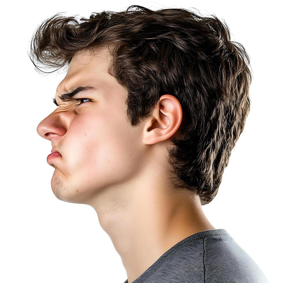 Man with Disgusted Facial Expression photo
