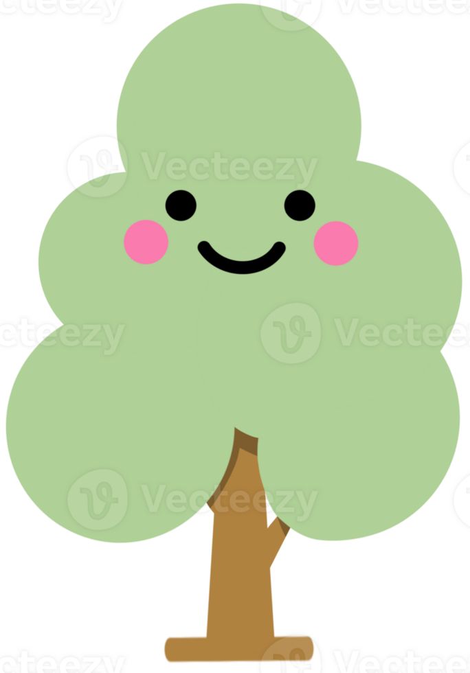 kawaii tree green png