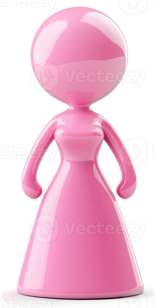 Pink stylized female figure in formal dress. png