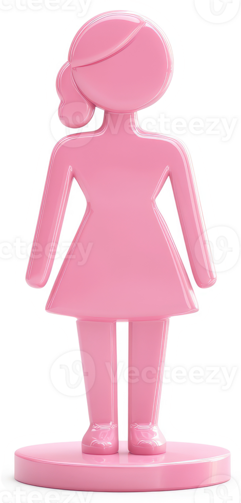 Pink female figure on a stand. png
