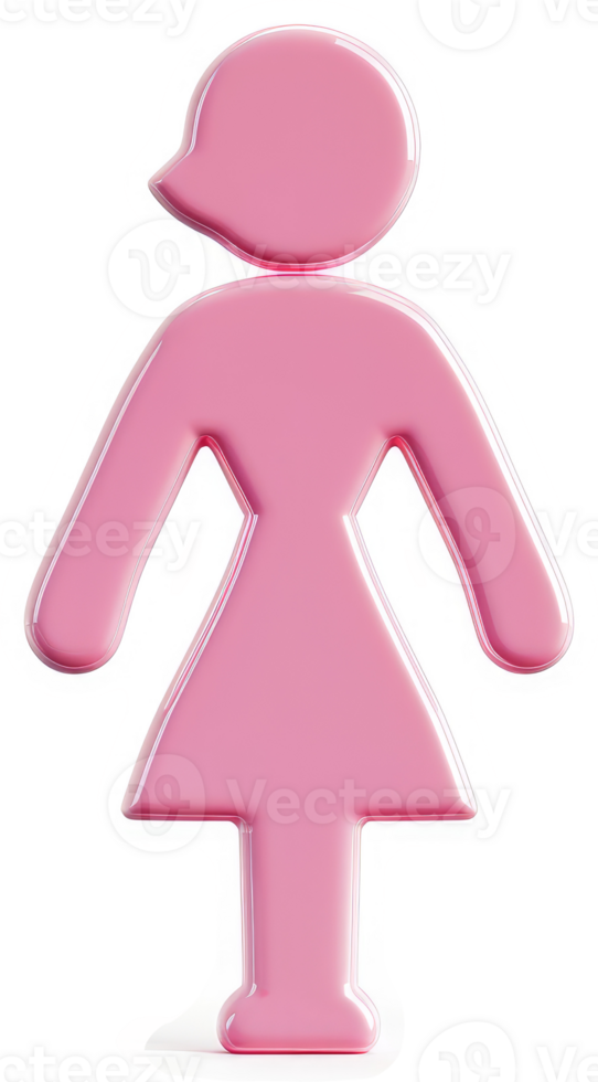 Pink stylized female figure, a simple icon. png
