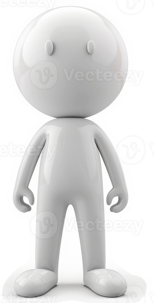 3D Rendered Blank Character Standing Straight. png